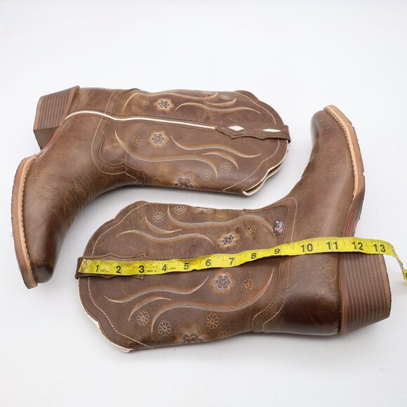Justin Gypsy Women’s Size 10 B Cowgirl Western Boot Brown Leather Pull On - Picture 6 of 9